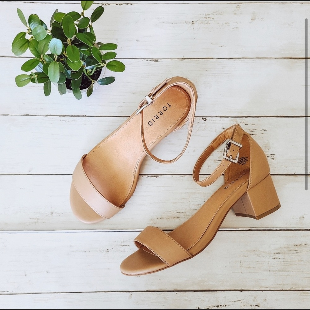 Torrid Faux Leather Low Block Heel Sandal